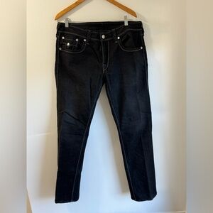 True Religion Jeans, black with grey stitching, size 36, very good condition